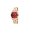 Henley Ladies Bling Etched Patterned Red Dial & RoseGold Bracelet Watch H07326.40