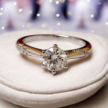 950 Platininum Plated Silver 1.0 Ct Lab Grown Moissanite Diamond's VVS1 Exelent