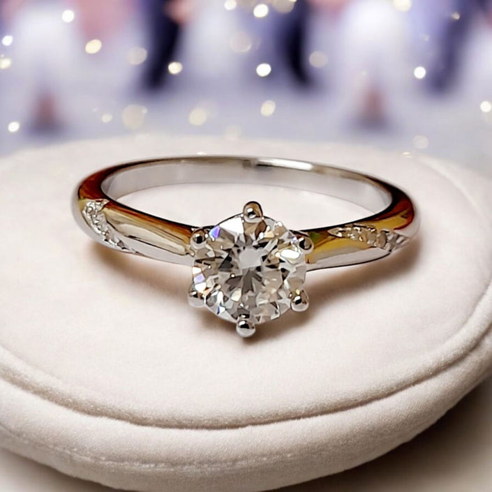 950 Platininum Plated Silver 1.0 Ct Lab Grown Moissanite Diamond's VVS1 Exelent
