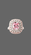 1.75 Ct Pink Morganite Diamonds Large Cocktail Ring In 14 Ct White Gold Filled