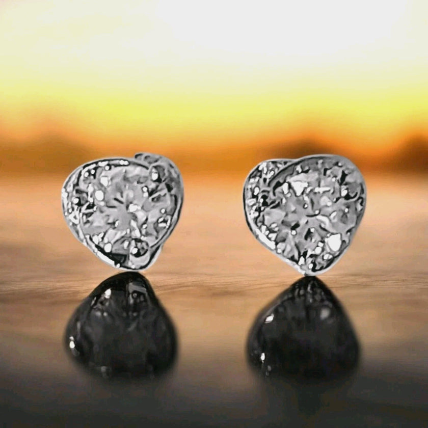 Total 1.0 Ctw VVS1 Lab Grown Moissanite 18K White Gold Plated Silver Earrings...