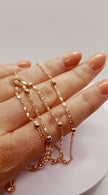 14 Ct/585 Rose Gold Filled Charm Pendant And Ball Bead Chain Necklace 24 Inch