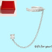 Single Sparkling Zircon Twisted Stud Earring Cuff Clip Tassel Platininum Plated