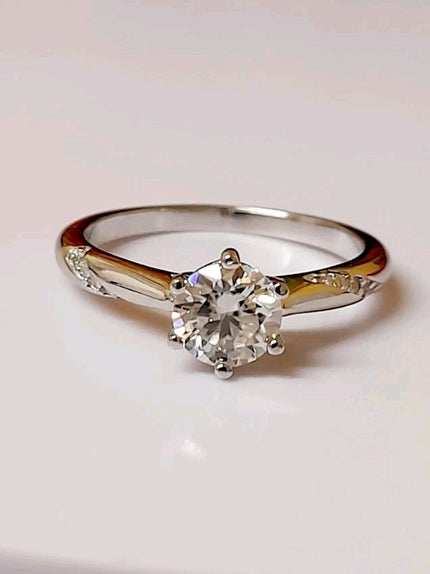 950 Platininum Plated Silver 1.0 Ct Lab Grown Moissanite Diamond's VVS1 Exelent