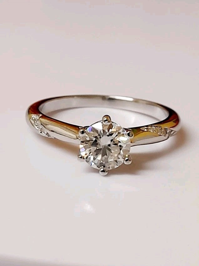 950 Platininum Plated Silver 1.0 Ct Lab Grown Moissanite Diamond's VVS1 Exelent