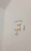 18 Ct Yellow Gold  3mm Ball's White Pearl's Earrings Stud Push Back Gift Pouch