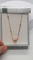14 Ct/585 Rose Gold Filled Charm Pendant And Ball Bead Chain Necklace 24 Inch