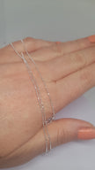 Tiny Ball Beaded Chain Necklace In 9 Ct White Gold Finished Sterling Silver