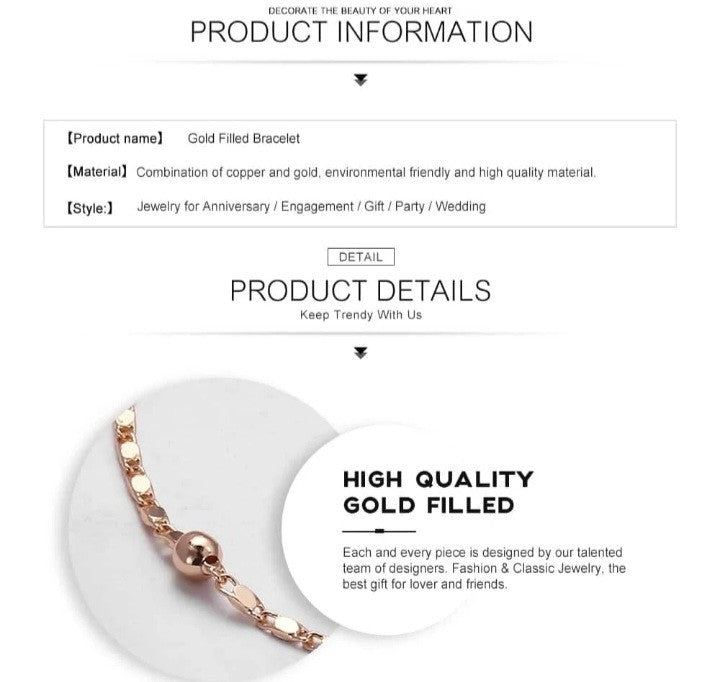 14 Ct Rose Gold Filled  Ball's Beaded Chain Bracelet 8 Inch Necklace 20, 24 Inch