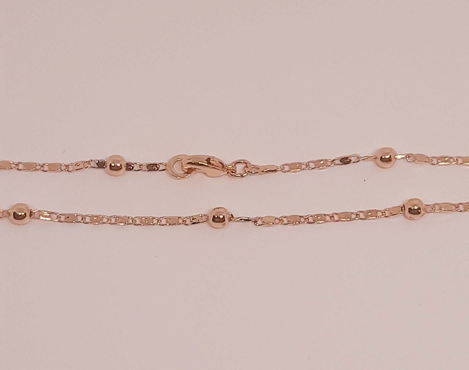 14 Ct Rose Gold Filled  Ball's Beaded Chain Bracelet 8 Inch Necklace 20, 24 Inch