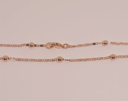 14 Ct Rose Gold Filled  Ball's Beaded Chain Bracelet 8 Inch Necklace 20, 24 Inch