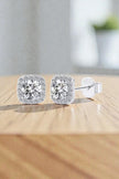 0.5 Ct Moissanite Lab Grown VVS1 Square 7 MM Stud 18 Ct White Gold Plated Silver