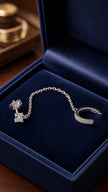 Single Sparkling Zircon Twisted Stud Earring Cuff Clip Tassel Platininum Plated