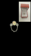 Fire Opal Diamonds 18K White Gold Silver Piercing Cartilage Single Stud Gift 