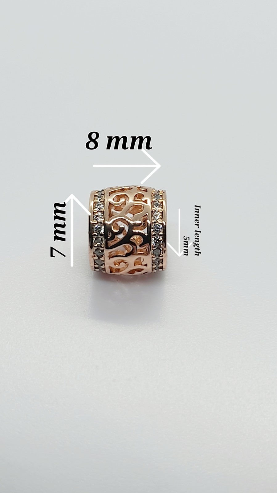 14 Ct/585 Rose Gold Filled Charm Pendant And Ball Bead Chain Necklace 20 Inch