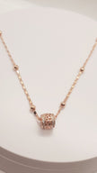 14 Ct/585 Rose Gold Filled Charm Pendant And Ball Bead Chain Necklace 20 Inch