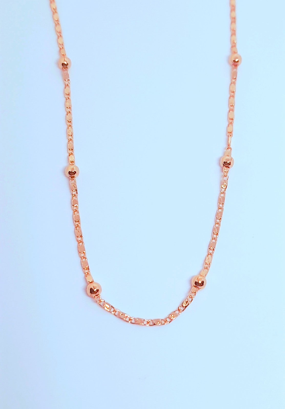 14 Ct Rose Gold Filled  Ball's Beaded Chain Bracelet 8 Inch Necklace 20, 24 Inch