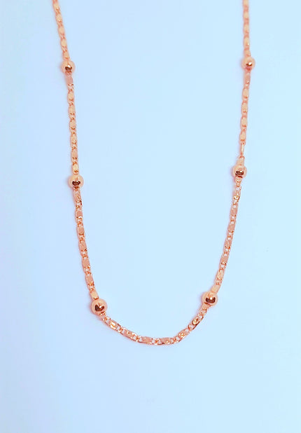 14 Ct Rose Gold Filled  Ball's Beaded Chain Bracelet 8 Inch Necklace 20, 24 Inch