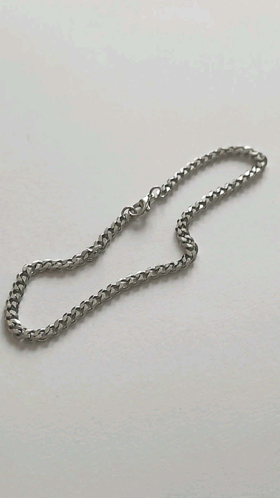 Platinum 950 Plated High Technology Polished Curb Chain Link Cuff Bracelet 8.3 