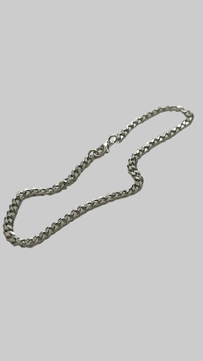 Platinum 950 Plated High Technology Polished Curb Chain Link Cuff Bracelet 8.3 