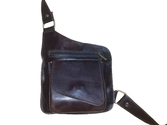 Artisan natural leather small chest bag