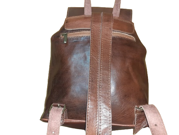 Hecho a mano Fez backpack with double medium pockets, colorful sun design