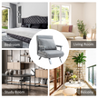 Sofa Bed Foldable Portable Armchair Sleeper Lounge  Pillow Light Grey