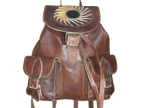 Hecho a mano Fez backpack with double medium pockets, colorful sun design