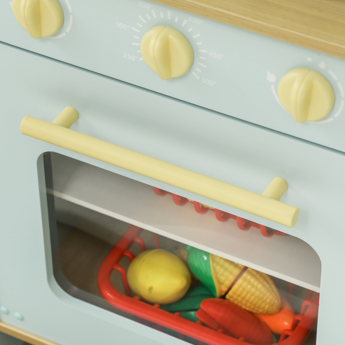 Play Kitchen, Kids Kitchen Playset with Light & Sound Stove