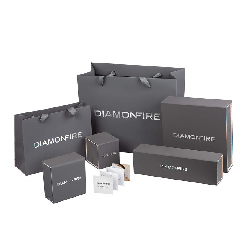 Diamonfire Elongated Half Bezel Drop Earrings-3