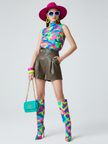 DUMBO Vegan Leather High-Waist Shorts BYMANYC ® New York-0