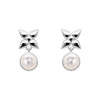 Laura Ashley Silver Hartley Check Mabe Pearl Drop Earrings