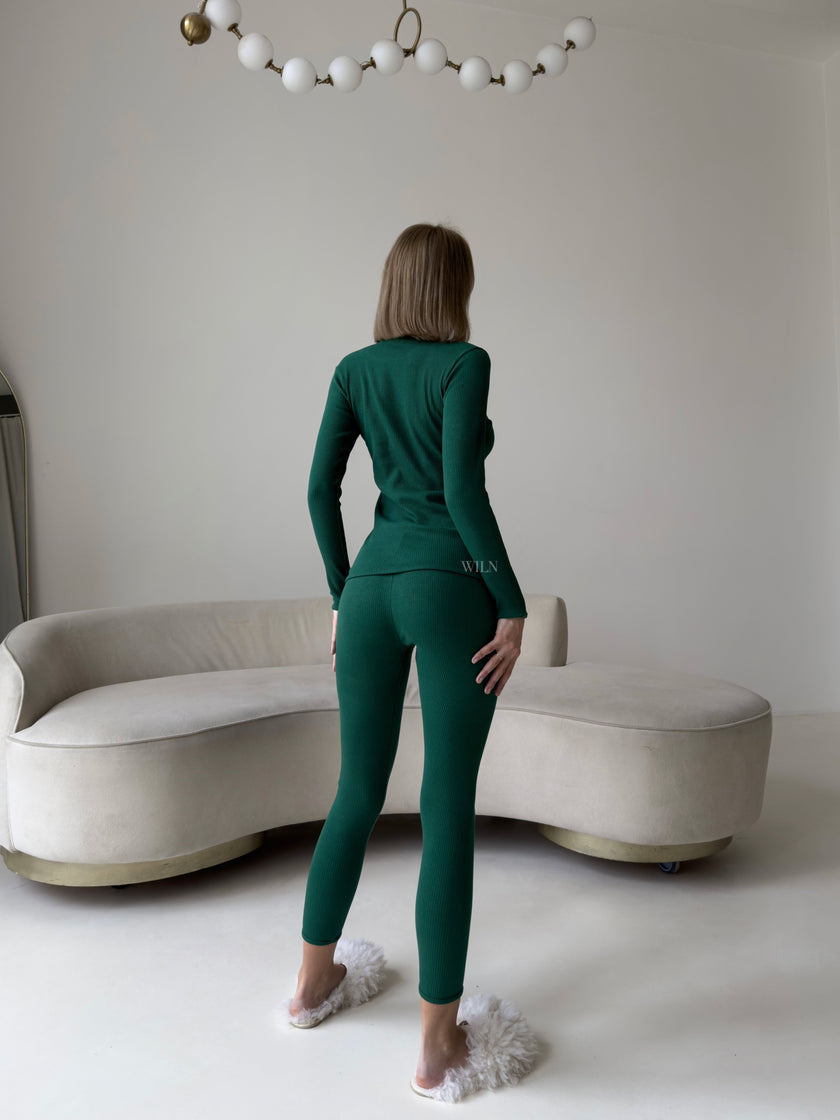 EASE Premium Ribbed Cotton Loungewear Two Piece Set