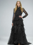 Black Floral Long Gala Dress SOHO: Prêt-à-Porter Line BYMANYC ® New York