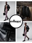 Men's Vegan Leather Bomber Jacket SOHO LEATHER NYFW New Colecction BYMANYC ® New York-1