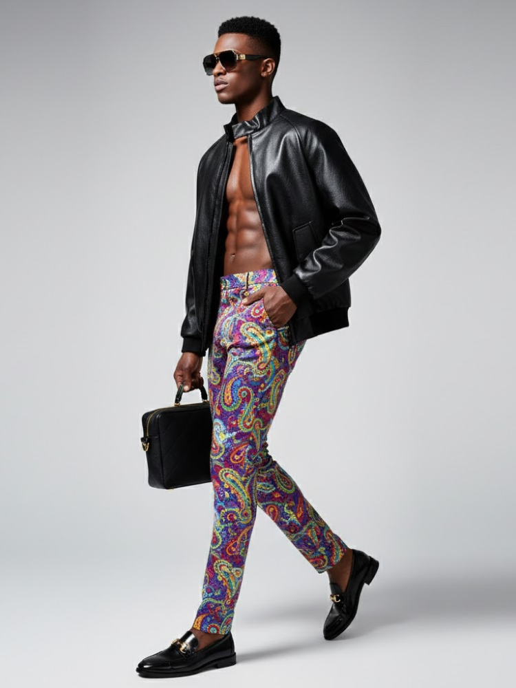 Men's Vegan Leather Bomber Jacket SOHO LEATHER NYFW New Colecction BYMANYC ® New York-2