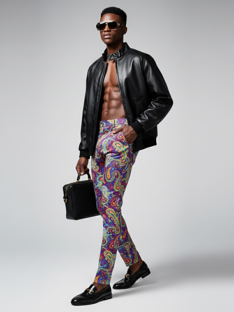 Men's Vegan Leather Bomber Jacket SOHO LEATHER NYFW New Colecction BYMANYC ® New York-0