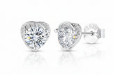 Lab Created Simulated Excellent Diamonds VVS1 18K White Gold P Earrings Stud