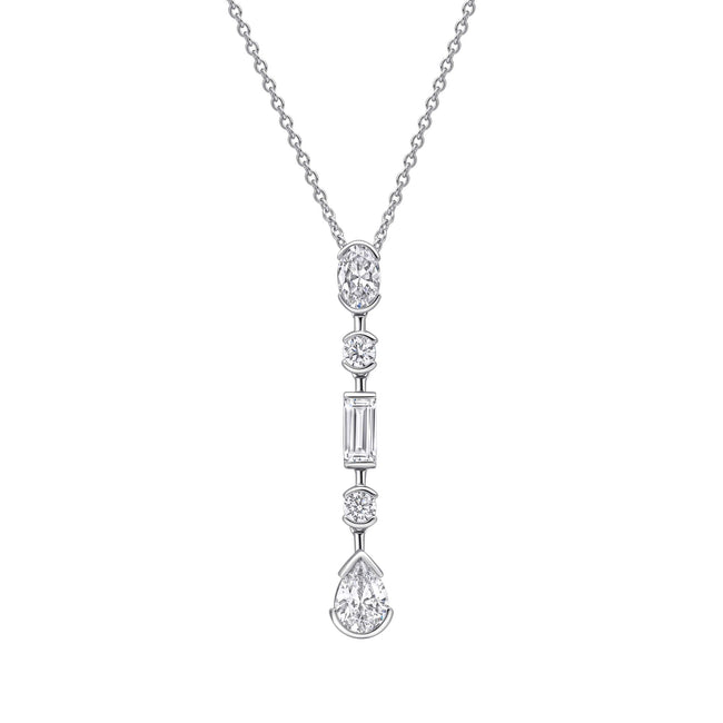 Diamonfire Elongated Half Bezel Pendant-0