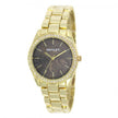 Henley Ladies Bling Etched Patterned Brown Dial & Gold plated Bracelet Watch H07326.2