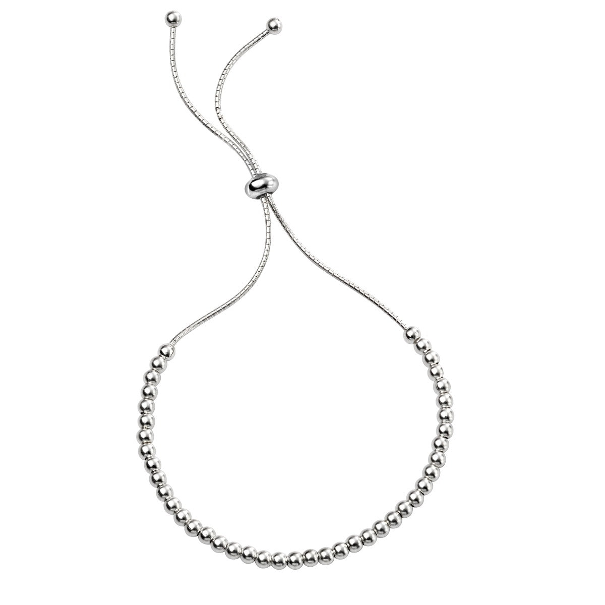 Beginnings Polished Ball Adjustable Toggle Bracelet Sterling Silver 925