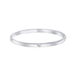 D For Diamond Heart Motif Hinged Maiden Bangle with Diamond for Girl's