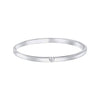 D For Diamond Heart Motif Hinged Maiden Bangle with Diamond for Girl's