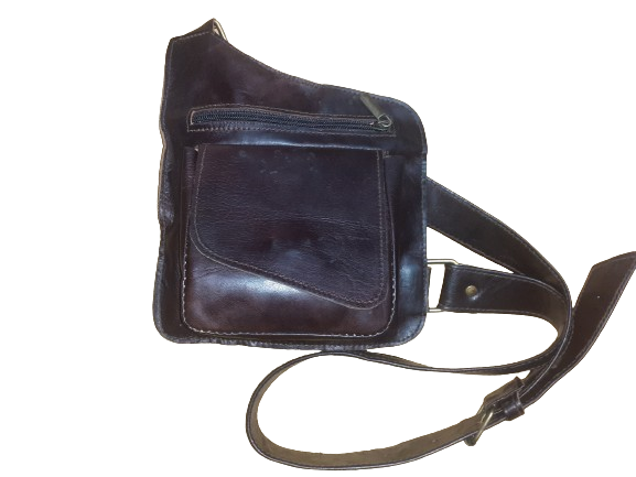 Artisan natural leather small chest bag
