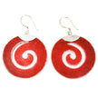 925 Silver Red Coral Earrings - Scroll Design[UK delivery]