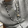 Angel Wing / Grey Agate Natural Gemstone Necklace