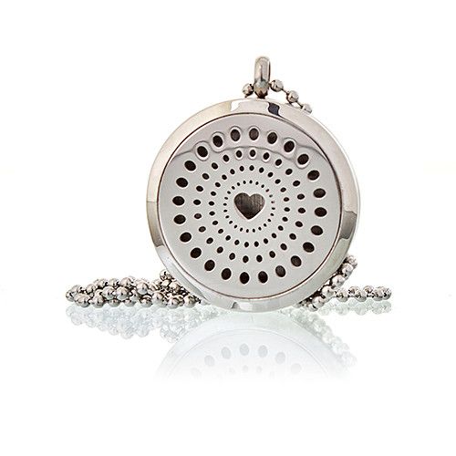Aromatherapy Diffuser Necklace - Diamonds Heart 30mm[UK delivery]
