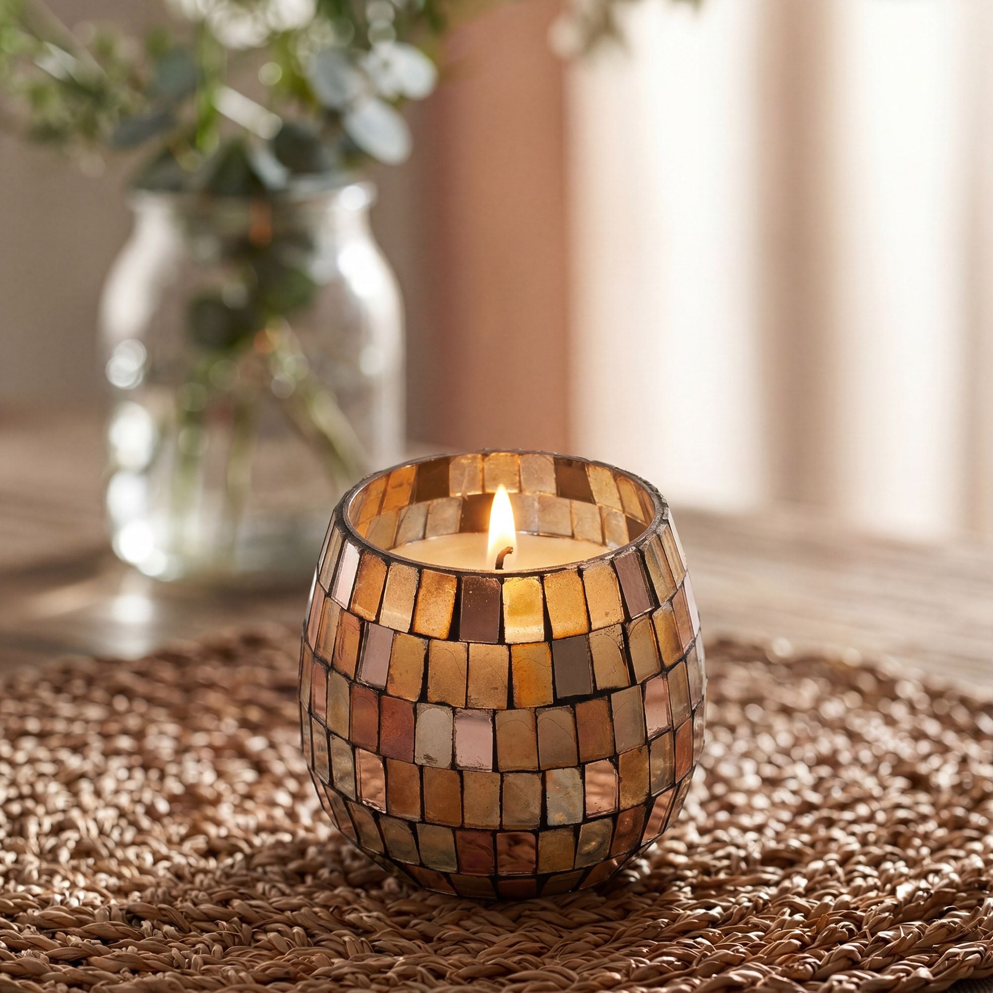 Small Glass Jar Candles - Amber Mosaic