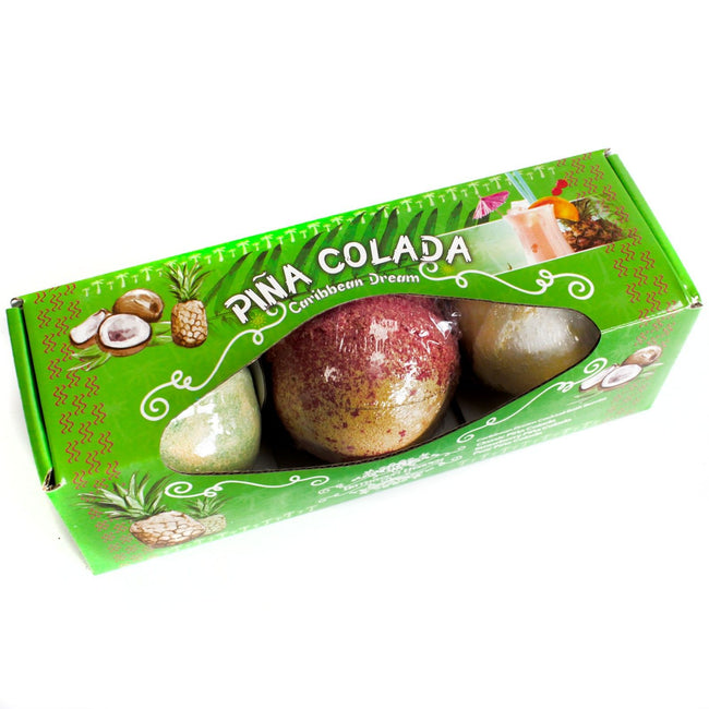 Set of Three Piña Colada Bath Bombs For Gift [Free UK delivery]
