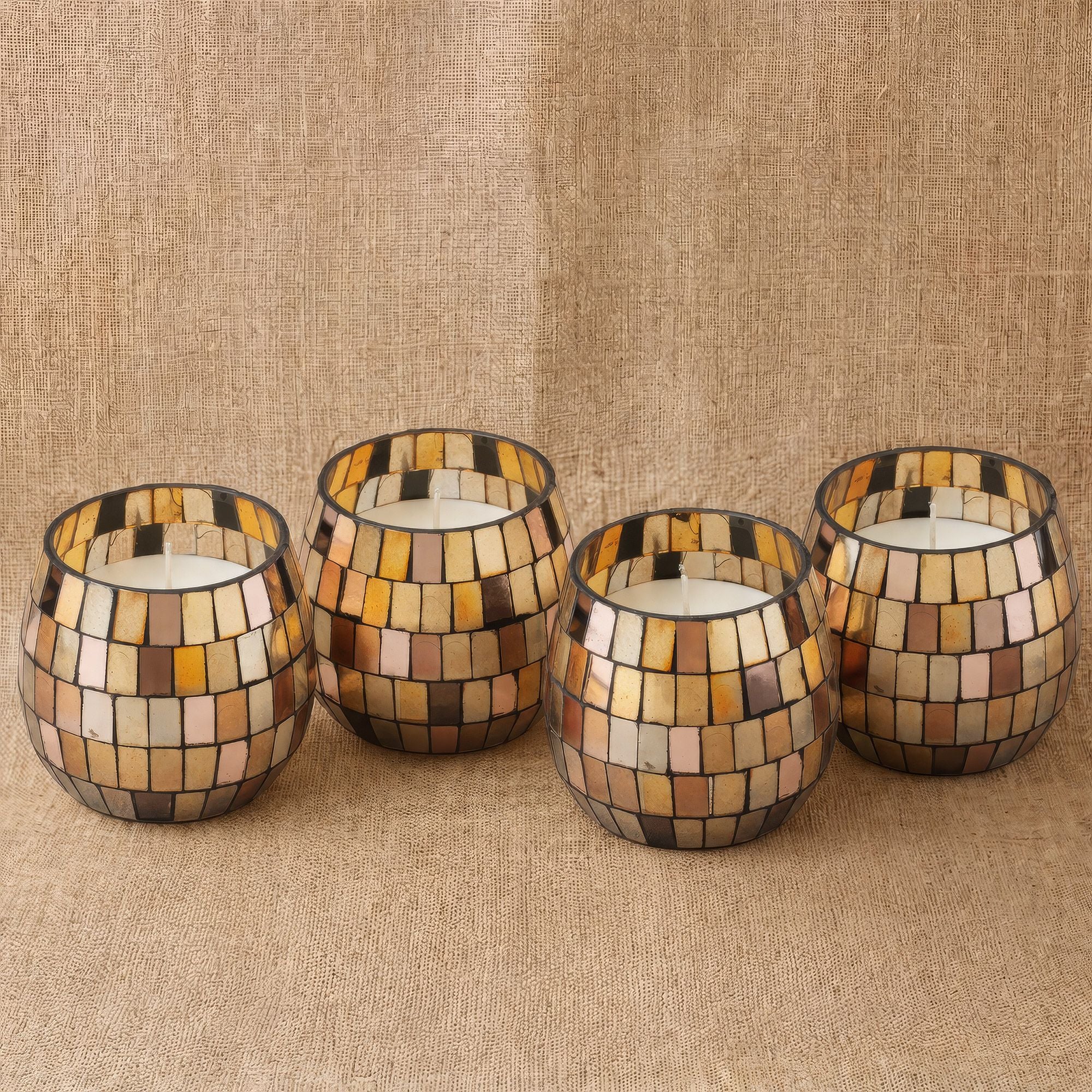 Small Glass Jar Candles - Amber Mosaic